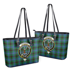 Davidson Ancient Tartan Crest Leather Tote Bag