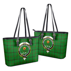 Don Tartan Crest Leather Tote Bag