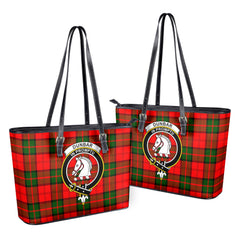 Dunbar Modern Tartan Crest Leather Tote Bag