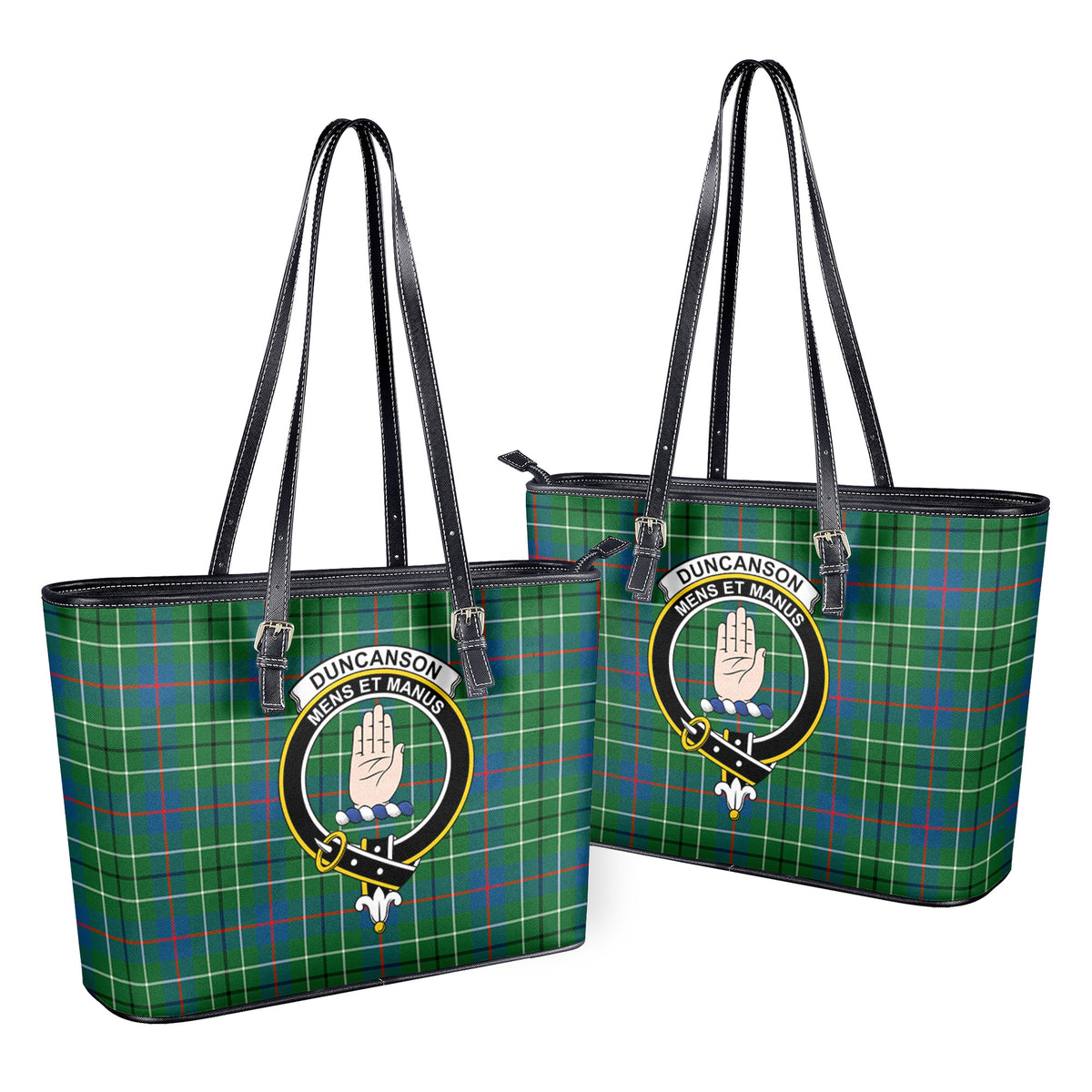 Duncanson Tartan Crest Leather Tote Bag