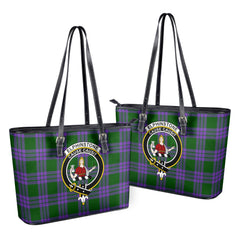 Elphinstone Tartan Crest Leather Tote Bag