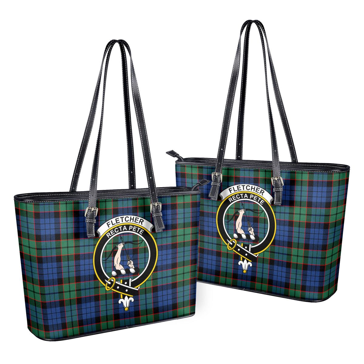 Fletcher Ancient Tartan Crest Leather Tote Bag