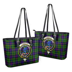 Forsyth Modern Tartan Crest Leather Tote Bag