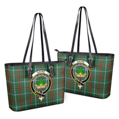 Gayre Tartan Crest Leather Tote Bag