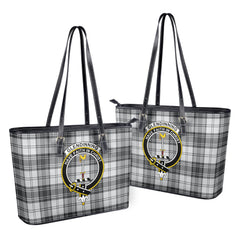 Glendinning Tartan Crest Leather Tote Bag