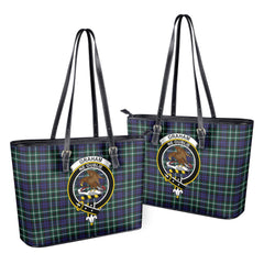 Graham of Montrose Modern Tartan Crest Leather Tote Bag