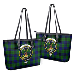 Keith Modern Tartan Crest Leather Tote Bag