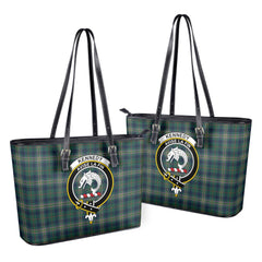 Kennedy Modern Tartan Crest Leather Tote Bag