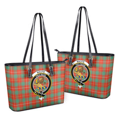 MacFie Ancient Tartan Crest Leather Tote Bag