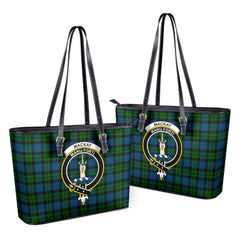 MacKay Modern Tartan Crest Leather Tote Bag