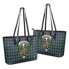 MacLennan Ancient Tartan Crest Leather Tote Bag