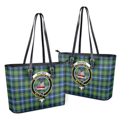 MacNeil of Barra Ancient Tartan Crest Leather Tote Bag