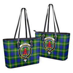 Maitland Tartan Crest Leather Tote Bag