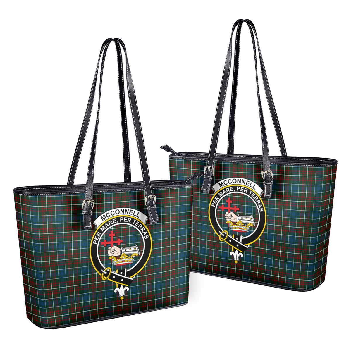 McConnell Tartan Crest Leather Tote Bag