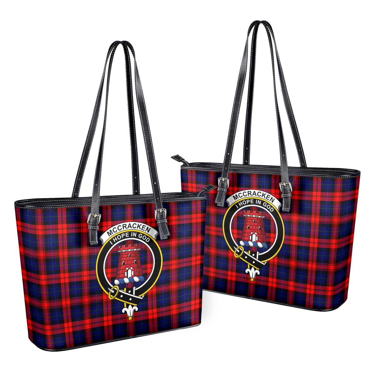 McCracken Tartan Crest Leather Tote Bag