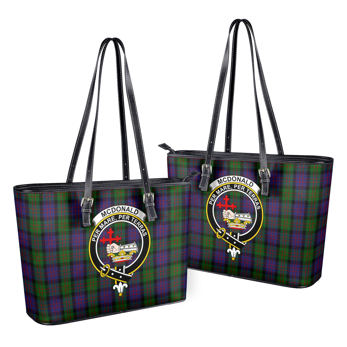 McDonald Tartan Crest Leather Tote Bag