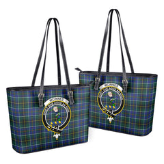 McInnes Modern Tartan Crest Leather Tote Bag