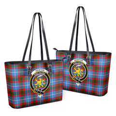 Newton Tartan Crest Leather Tote Bag