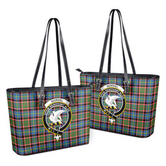 Norvel (or Norvill) Tartan Crest Leather Tote Bag