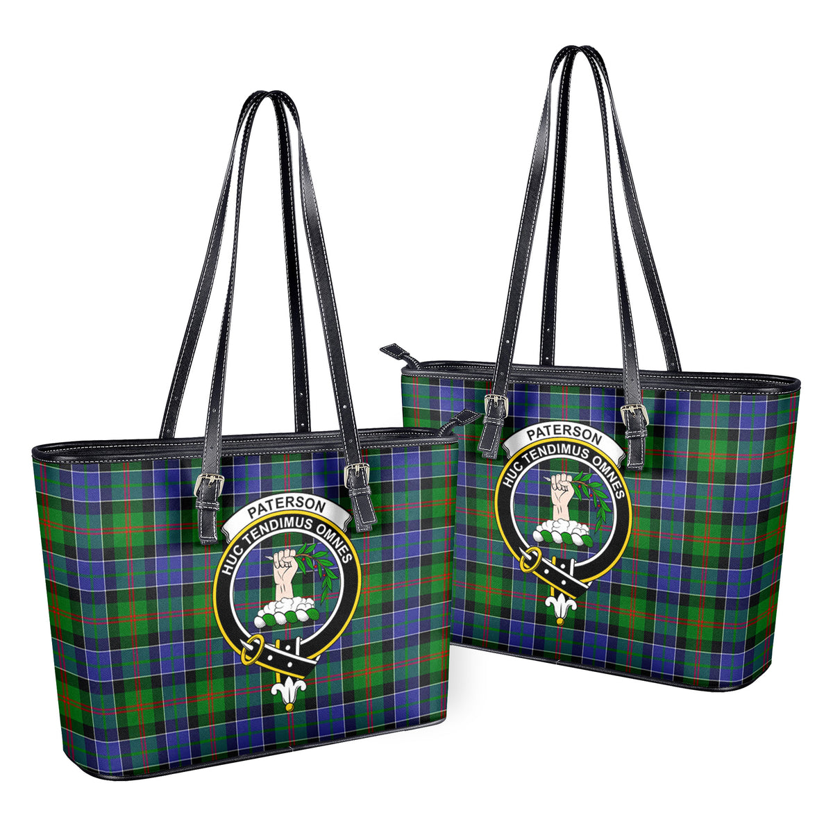 Paterson Tartan Crest Leather Tote Bag