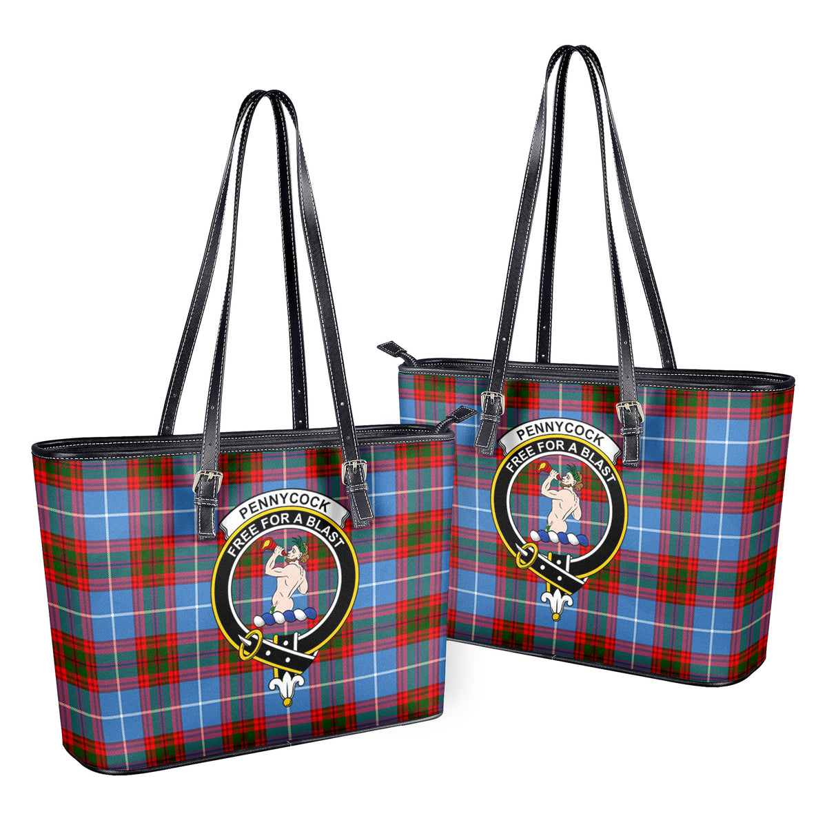 Pennycook Tartan Crest Leather Tote Bag