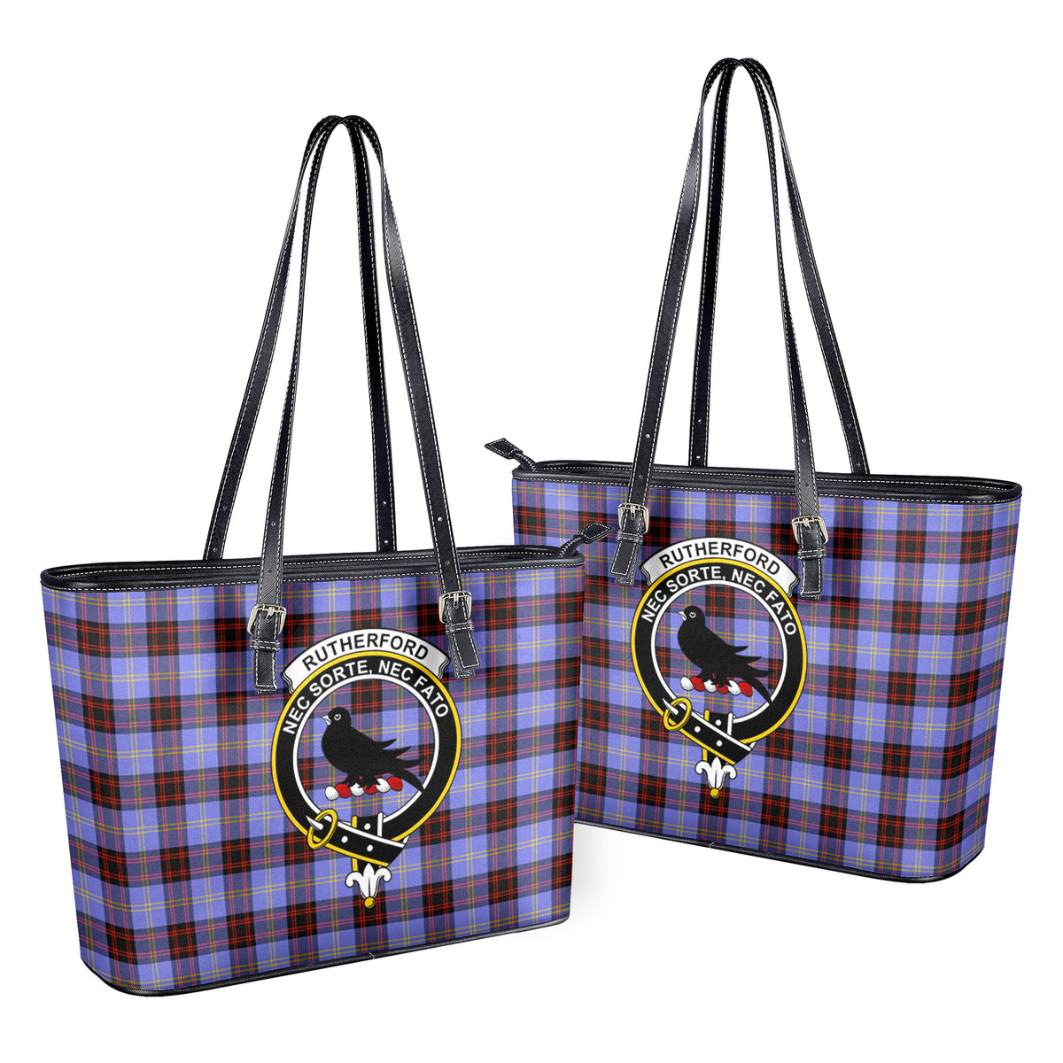 Rutherford Tartan Crest Leather Tote Bag