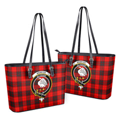 Wemyss Modern Tartan Crest Leather Tote Bag