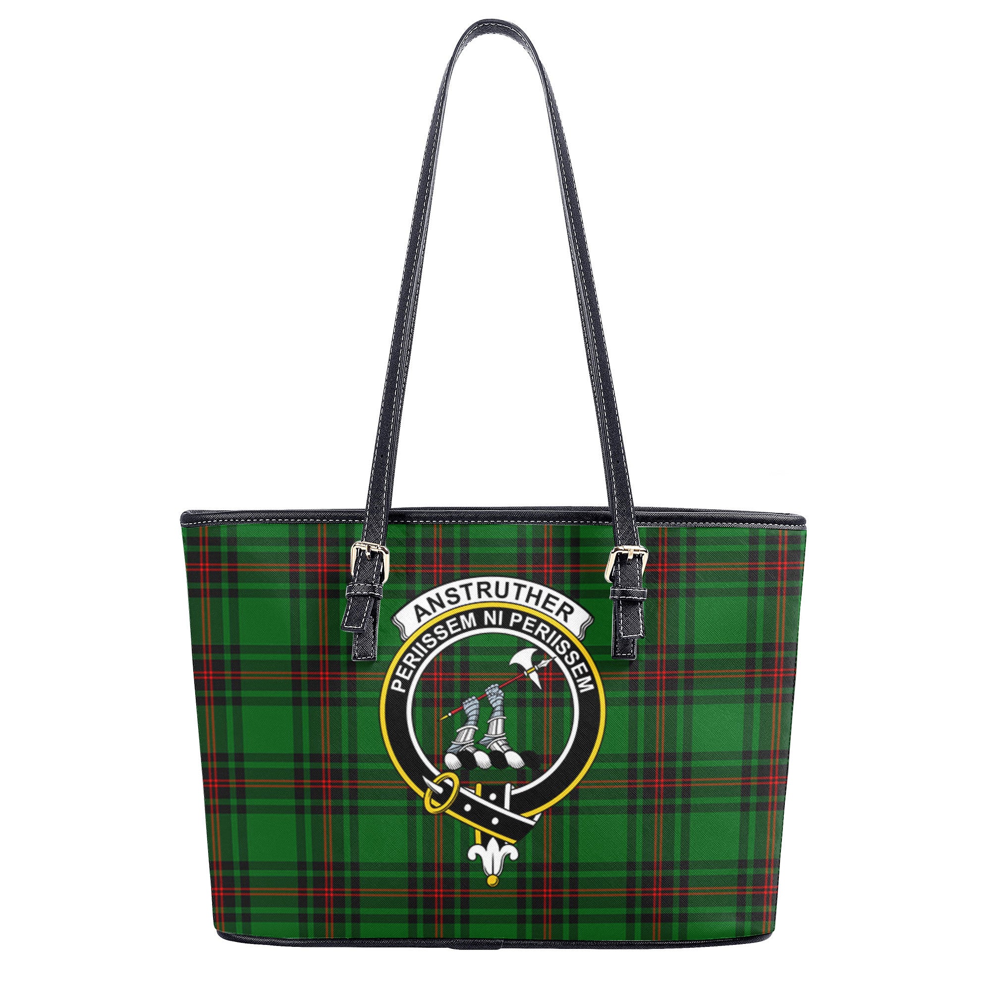 Anstruther Tartan Crest Leather Tote Bag