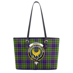 Arnott Tartan Crest Leather Tote Bag