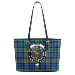 Baird Ancient Tartan Crest Leather Tote Bag