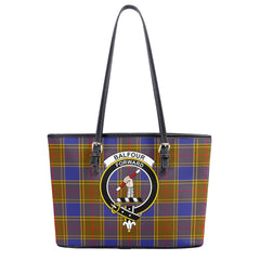 Balfour Modern Tartan Crest Leather Tote Bag