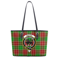 Baxter Modern Tartan Crest Leather Tote Bag