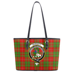 Burnett Ancient Tartan Crest Leather Tote Bag