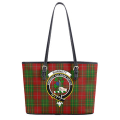 Burnett Tartan Crest Leather Tote Bag