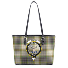 Burns Check Tartan Crest Leather Tote Bag