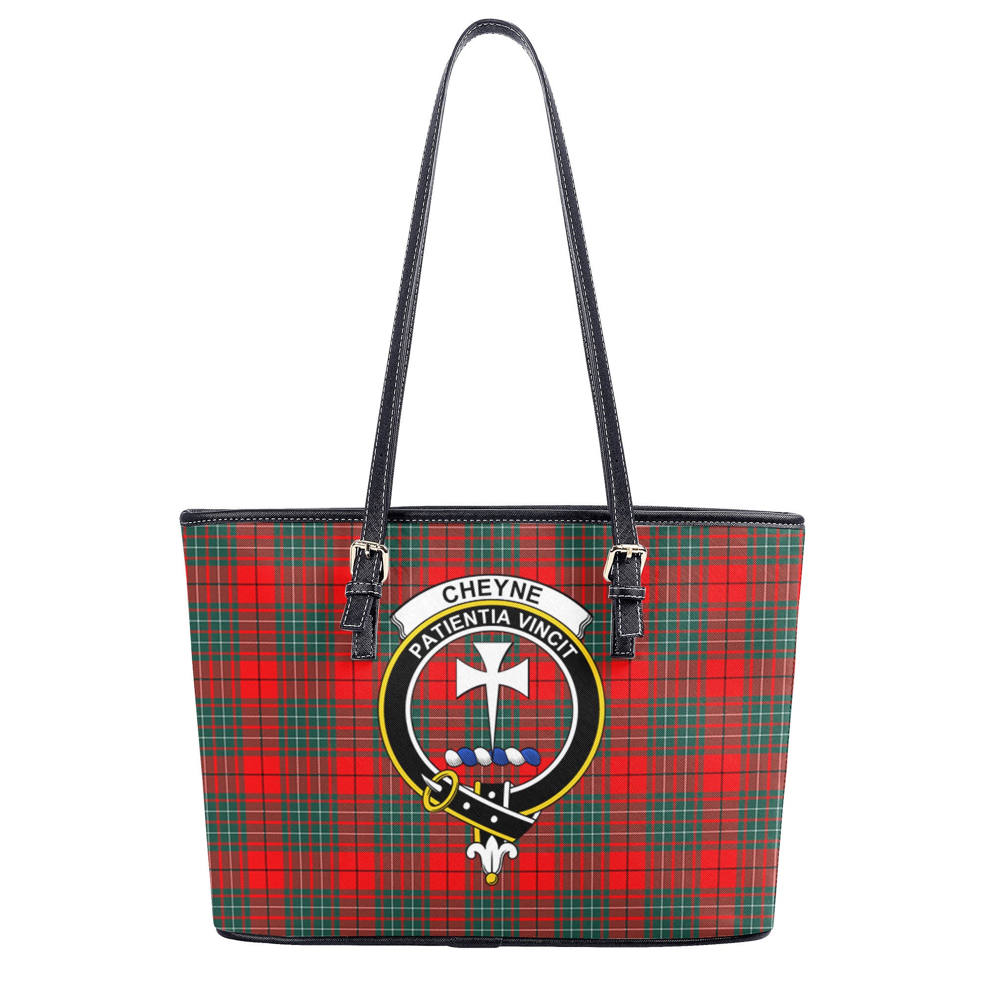 Cheyne Tartan Crest Leather Tote Bag