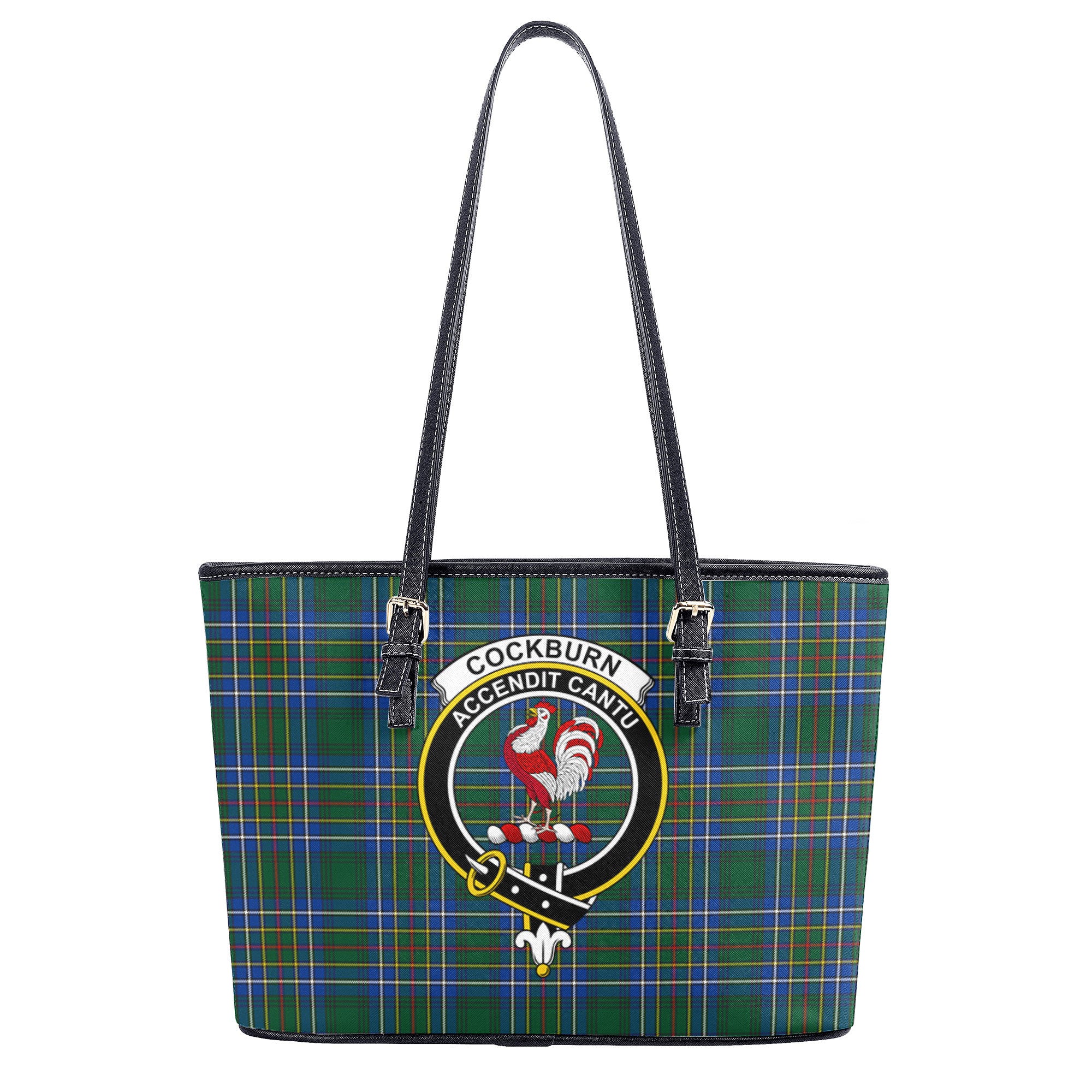 Cockburn Ancient Tartan Crest Leather Tote Bag