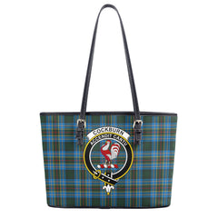 Cockburn Modern Tartan Crest Leather Tote Bag