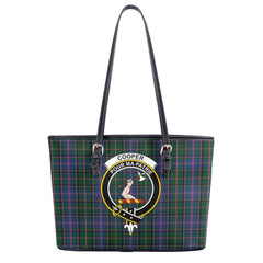 Cooper Tartan Crest Leather Tote Bag