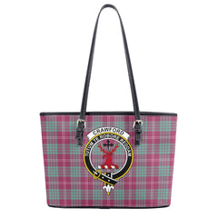 Crawford Ancient Tartan Crest Leather Tote Bag