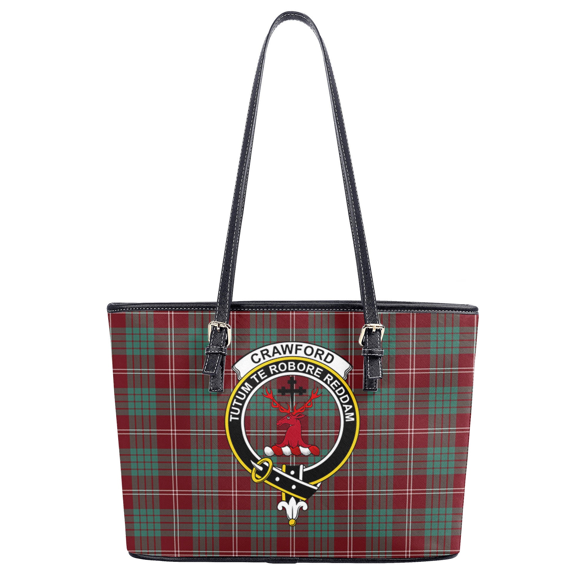 Crawford Modern Tartan Crest Leather Tote Bag