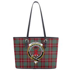 Crawford Modern Tartan Crest Leather Tote Bag