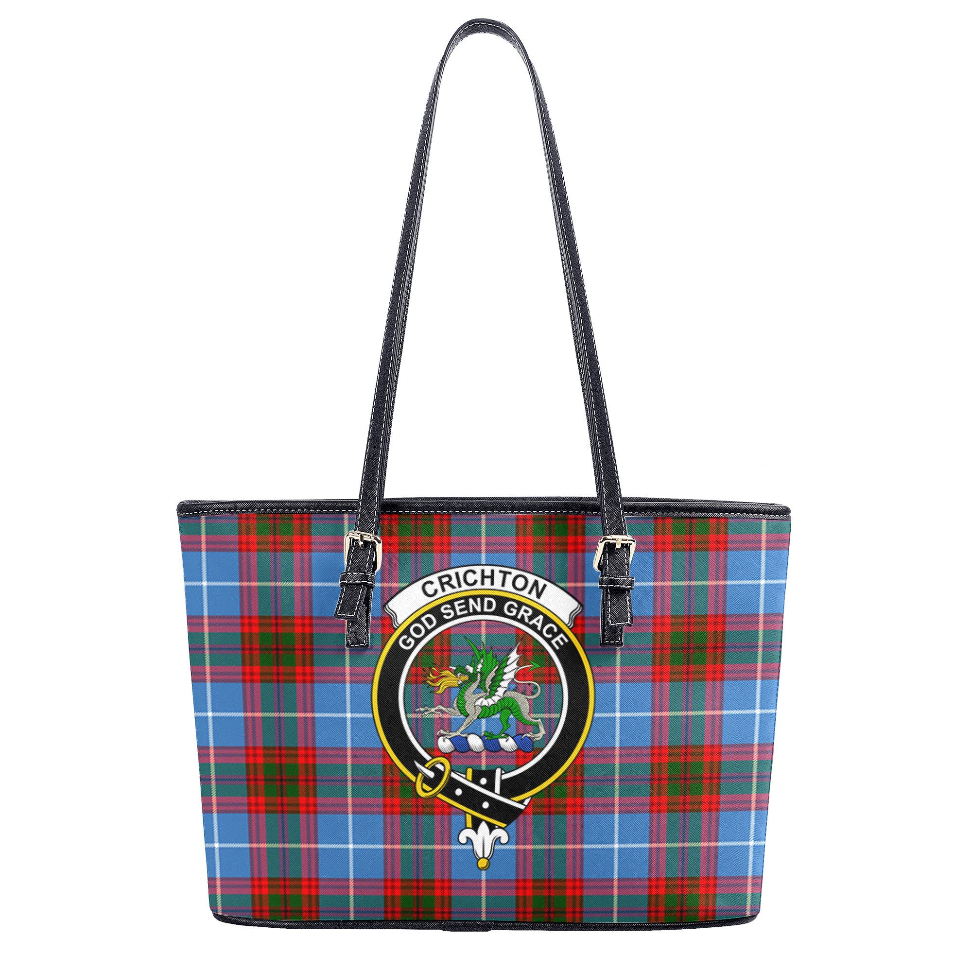 Crichton Tartan Crest Leather Tote Bag