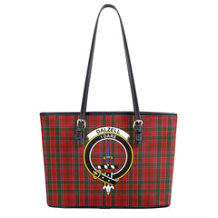 Dalzell Tartan Crest Leather Tote Bag