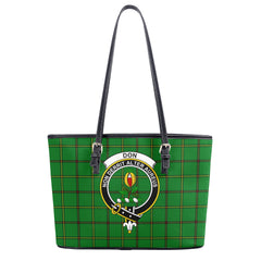 Don Tartan Crest Leather Tote Bag