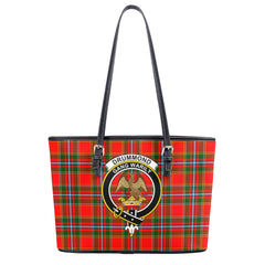 Drummond of Perth Tartan Crest Leather Tote Bag