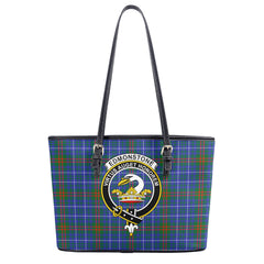 Edmonstone Tartan Crest Leather Tote Bag