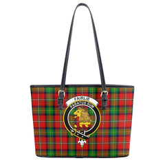 Fairlie Tartan Crest Leather Tote Bag