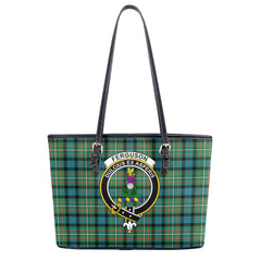 Ferguson Ancient Tartan Crest Leather Tote Bag