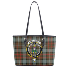 Fergusson Weathered Tartan Crest Leather Tote Bag